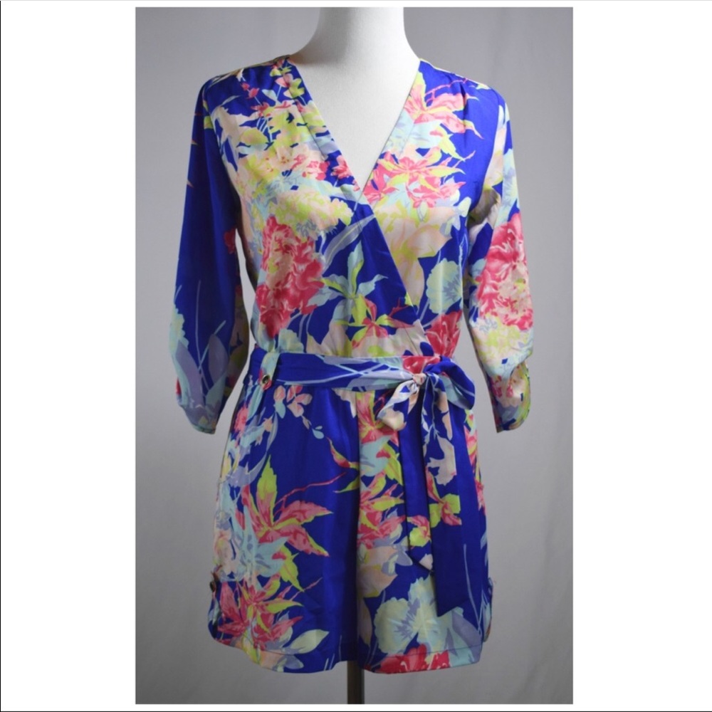 Blue floral romper